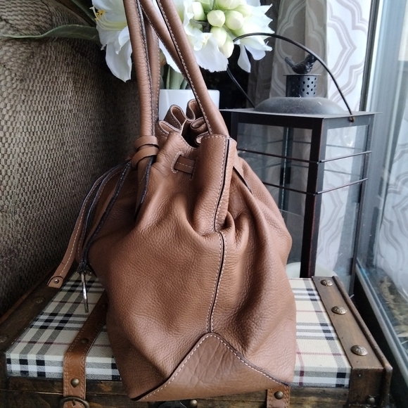 Coccinelle Leather Drawstring Shoulder Bag - Picture 2 of 7